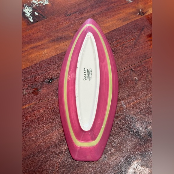 NIB Clay Art Surf's Up set of 4 different surfboard bowls each hand painted - Picture 8 of 14
